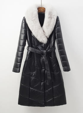 【老板娘悦悦专享】狐狸毛领真皮羽绒服