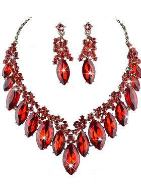 红宝石套链项链耳环耳饰