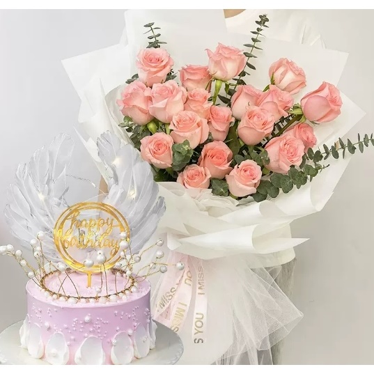 南京雨花台区紫荆广场宜家梅山岱山新城玫瑰花生日蛋糕鲜花店女神