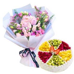 哈密市伊州区东河区新市区丽园街蛋糕店鲜花店配送生日蛋糕玫瑰