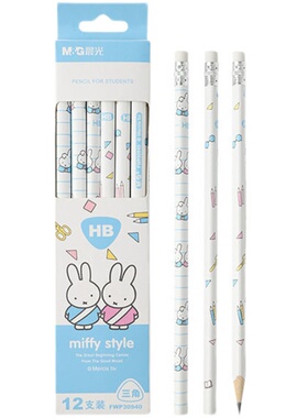 晨光FWP30940米菲卡通铅笔HB三角杆正姿小学生幼儿园宝宝书写铅笔