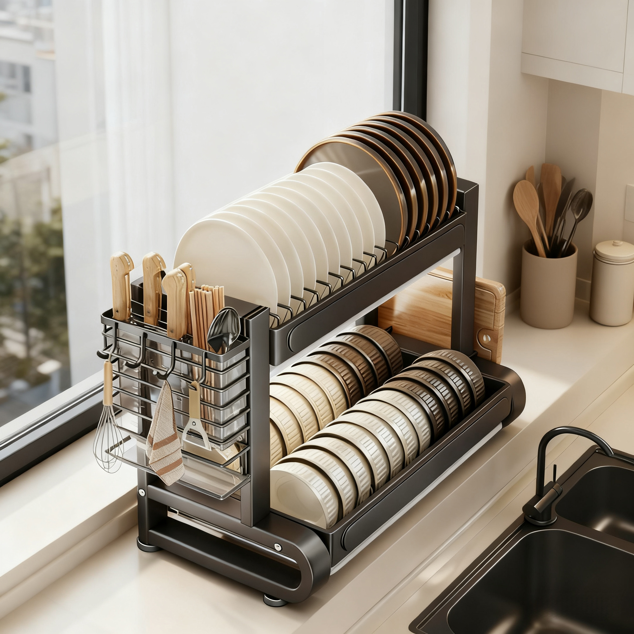 【生锈包赔】厨房沥水碗碟收纳架