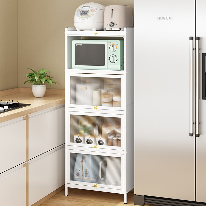 厨房置物架落地式多层收纳多功能碗盘碟防尘储物柜子带门夹缝锅具,厨房/烹饪用具,厨房置物架/置物柜/角架,淘宝优惠券,粉丝福利购,淘宝优惠卷