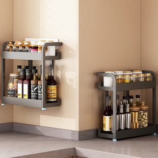 厨房调味品储藏架调味品储藏架壁挂式台面多功能双层小型调味品储