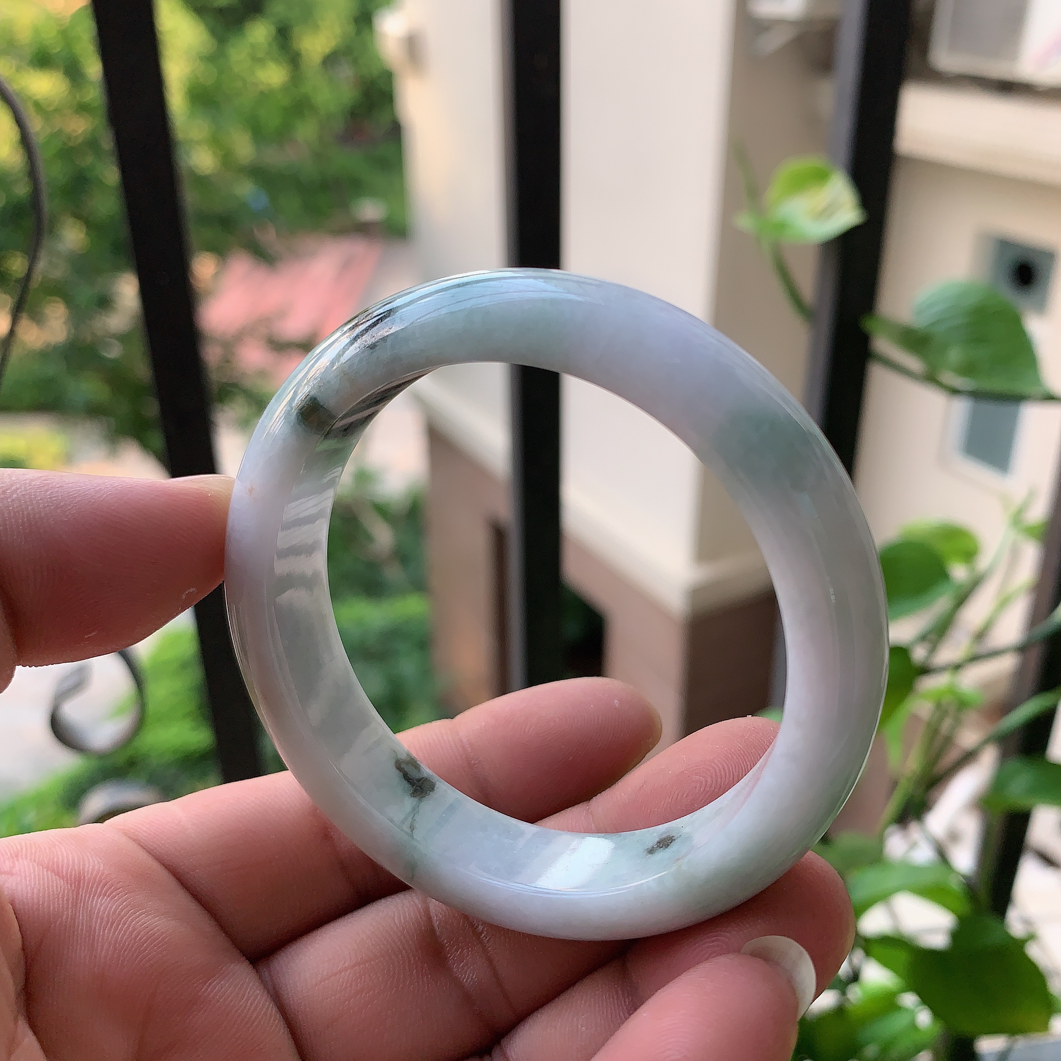 5圈口飘花翡翠手镯冰润飘花玉镯缅甸翡翠手镯玉镯子