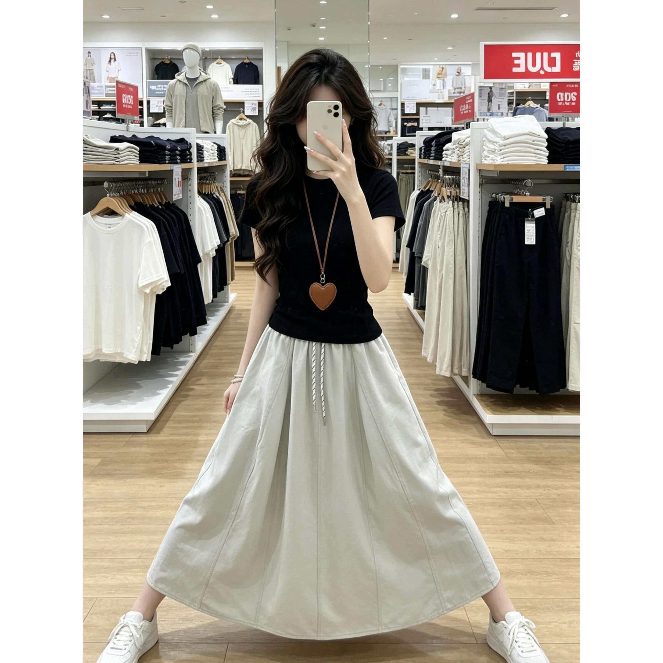 春夏冰丝垂感工装南瓜半身裙