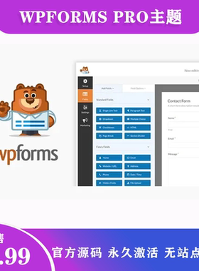 WPForms Pro 合集中文汉化自定义拖放表单设计WordPress插件