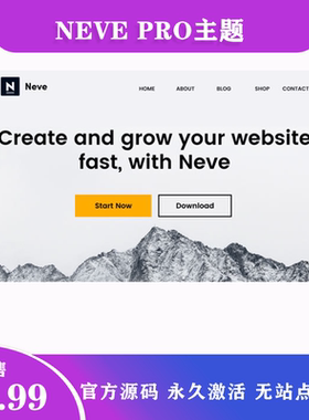 Neve Pro 汉化中文版轻量多功能博客响应式WordPress主题模板
