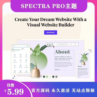 Spectra Pro中文版WordPress古腾堡Gutenberg区块自定义编辑插件