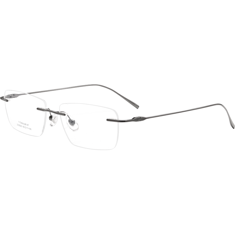 无框眼镜男商务钛架小框超轻
