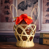 四川土陶瓷空酒瓶子带竹提篮婚庆喜酒坛1斤2斤5斤10斤3小酒壶厂价