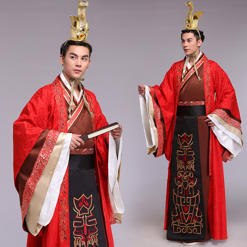 古代服装秦朝大王龙袍皇帝服装古装男喜服婚服男皇上龙袍古代装扮_虎窝淘