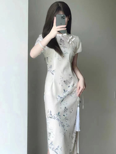 花开栀夏新款中式国风改良素雅旗袍2025夏季新款年轻款少女修身