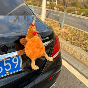 英国塞西尔鸡汽车摆件车搭子玩偶副驾仿母鸡毛绒公仔玩具创意可爱