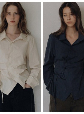 韩国andneeds直邮代购2025春秋女装宽松时尚百搭条纹休闲长袖衬衫