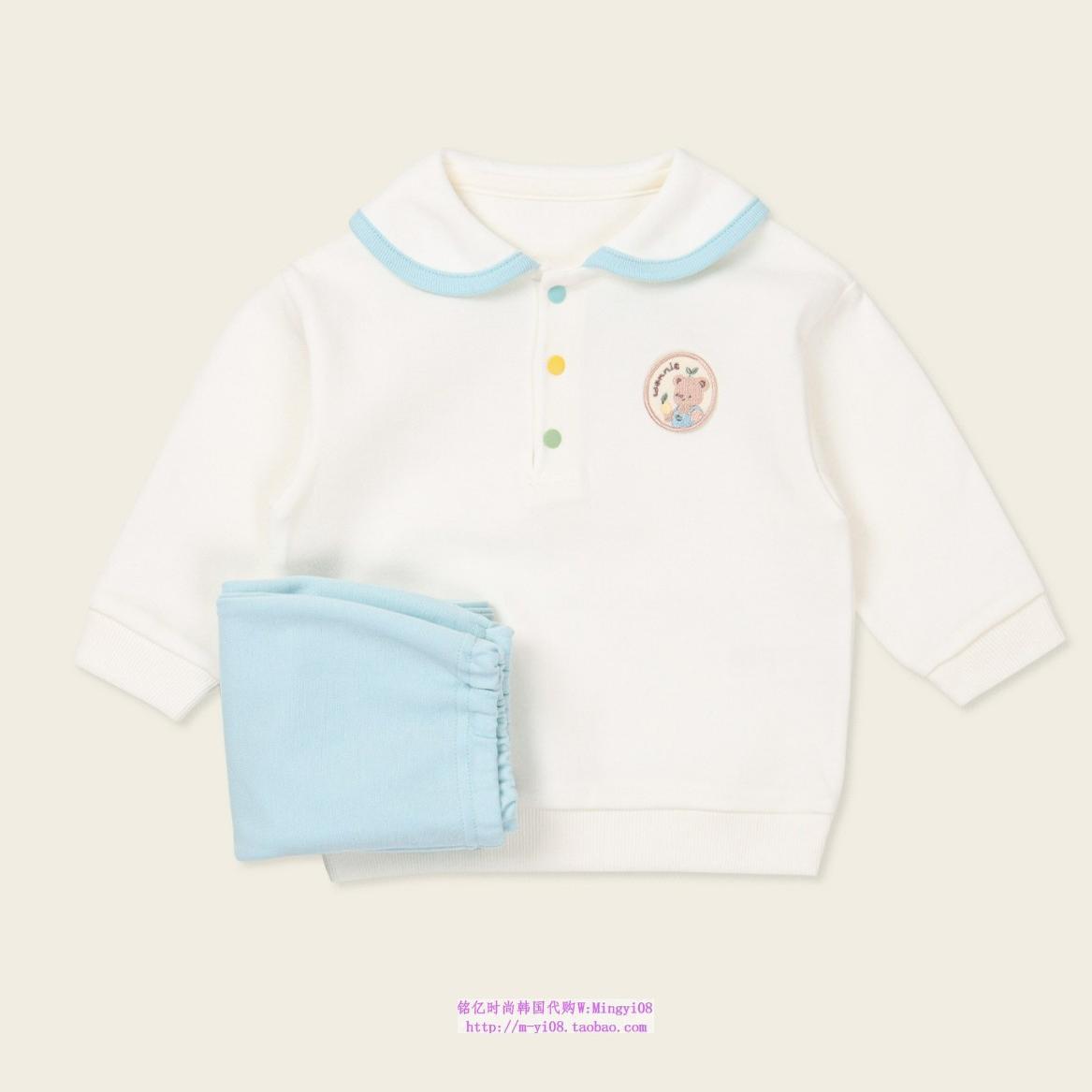 organic mom有机妈妈韩国代购2025春秋儿童长袖套装童装80-110