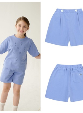 been韩国直邮代购2025春夏儿童中大童紫色宽松短裤童装100-165