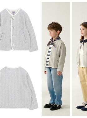 been韩国代购2025春秋男女儿童无领休闲长袖开衫外套童装100-165