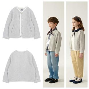 100 been韩国代购 外套童装 开衫 165 2025春秋男女儿童无领休闲长袖