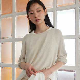 时尚 韩国step 针织衫 2025春秋冬女装 休闲亚麻上衣 around直邮代购