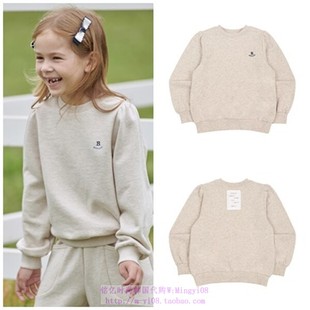 100 T恤童装 130 2023秋春儿童浅米圆领休闲套头长袖 been韩国代购