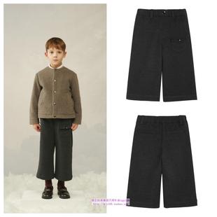 100 童装 165 2024秋冬儿童中大童炭灰宽松阔腿裤 been韩国直邮代购