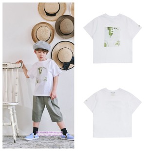 110 T恤童装 165 2024夏儿童白色树叶圆领套头休闲短袖 been韩国代购