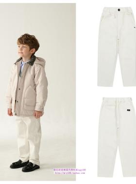 been韩国直邮代购2025春秋儿童中大童象牙白牛仔裤童装100-165