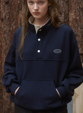 韩国andneeds直邮代购2025春秋女装时尚百搭套头半高领长袖卫衣