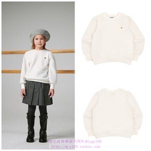 110 T恤童装 155 2023秋春儿童白色圆领套头休闲长袖 been韩国代购