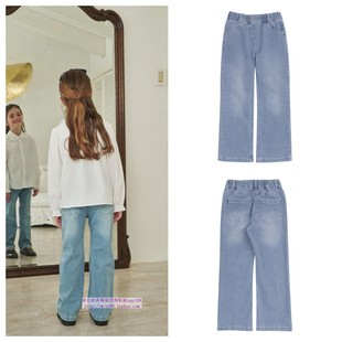 110 童装 165 2024秋春儿童中大童天蓝水洗微喇牛仔裤 been韩国代购