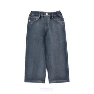 110 童装 165 2023秋冬儿童中大童蓝色加绒休闲直筒裤 been韩国代购