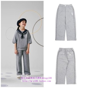 110 童装 165 2024春秋儿童中大童灰色直筒休闲长裤 been韩国代购