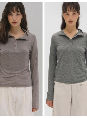 韩国andneeds直邮代购2025春秋女装百搭时尚修身薄透长袖T恤上衣