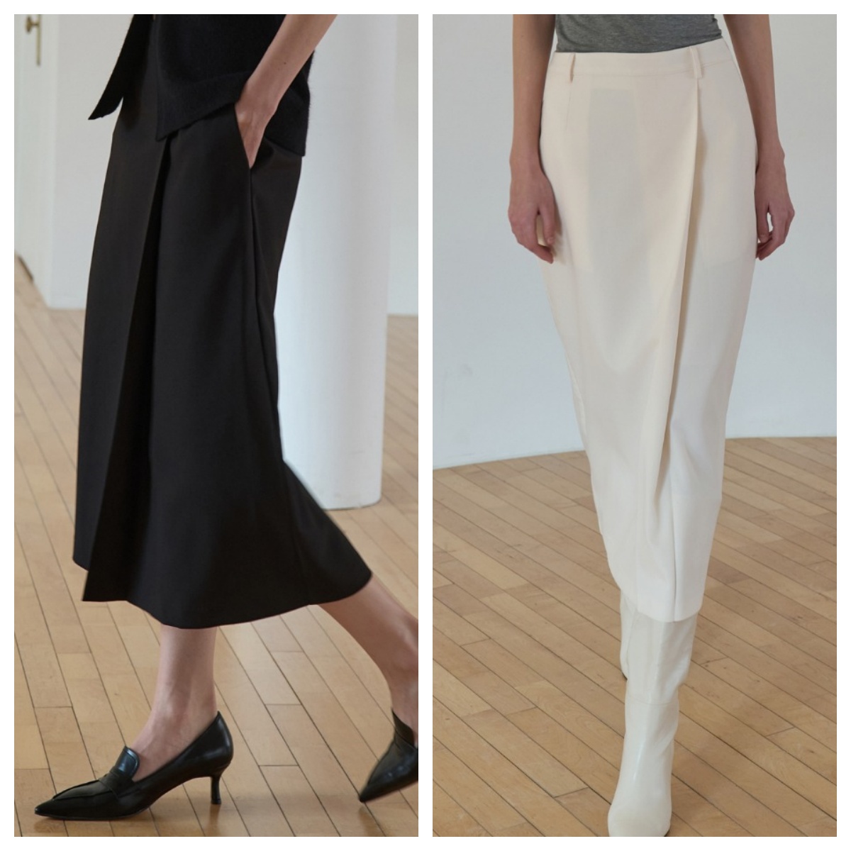 韩国ouie直邮代购2025春夏女装时尚高级百搭长款休闲纯色半身裙