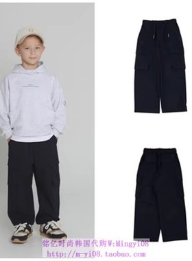 been韩国代购2023春秋儿童中大童黑色舒适休闲工装裤子110-165