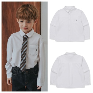 100 been韩国直邮代购 上衣童装 衬衫 165 2025秋春儿童白色绅士长袖