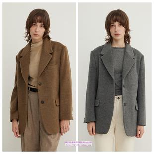外套百搭上衣 2024秋冬美利奴羊毛西装 韩国STEP AROUND直邮代购