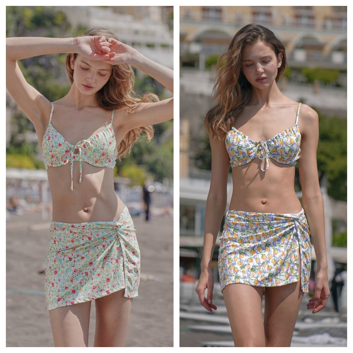 韩国langlu直邮代购2025夏女装时尚百搭气质舒适修身泳装分体泳衣