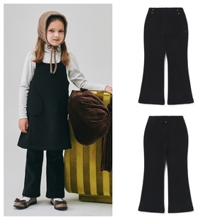 100 been韩国直邮代购 童装 宽松长裤 165 2025秋冬女童黑色加绒时尚