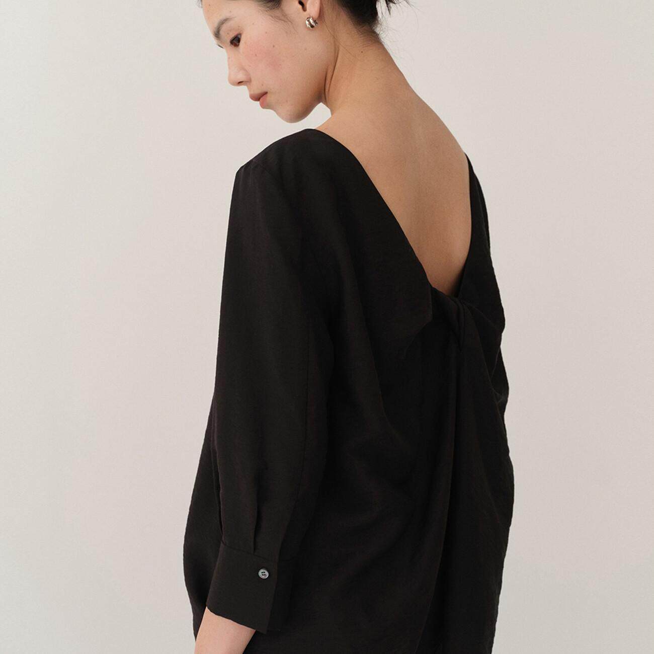 韩国KINDERSALMON直邮代购2024秋春女装宽松休闲后V领衬衫上衣