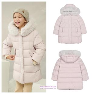 110 休闲鸭绒羽绒服童装 165 2024冬儿童粉色中长款 been韩国代购