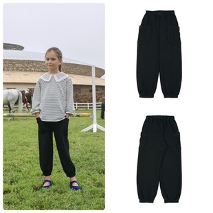 110 童装 165 2023秋春儿童中大童黑色休闲收腿长裤 been韩国代购