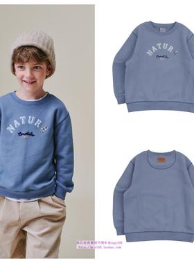 been韩国直邮代购2024秋春儿童天蓝套头休闲长袖T恤童装100-165