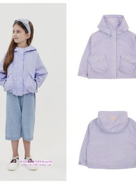 been韩国代购2023春秋儿童紫色连帽休闲开衫外套童装100-130