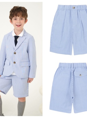 been韩国直邮代购2025春夏儿童中大童蓝色条纹短裤童装100-165