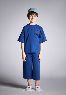 been韩国代购 T恤上衣120现货 2021夏男童海军蓝休闲圆领套头短袖