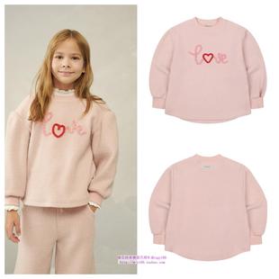 100 T恤童装 165 2024秋冬儿童粉色套头休闲长袖 been韩国直邮代购