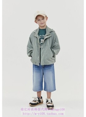 been韩国代购2023春夏儿童中大童天蓝休闲牛仔七分裤童装100-130