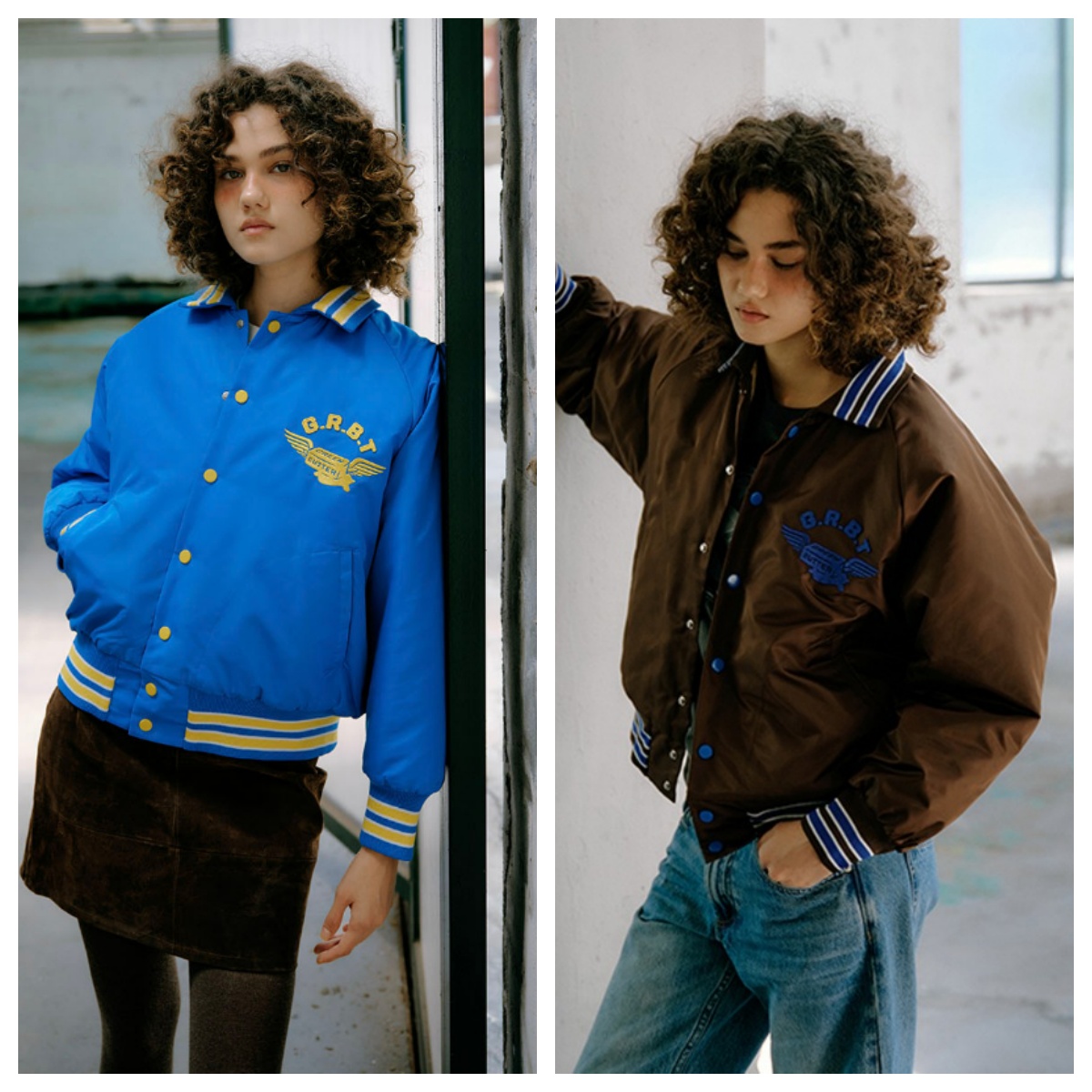 韩国greenbutter直邮代购2025春秋女装休闲夹薄棉服校队外套上衣